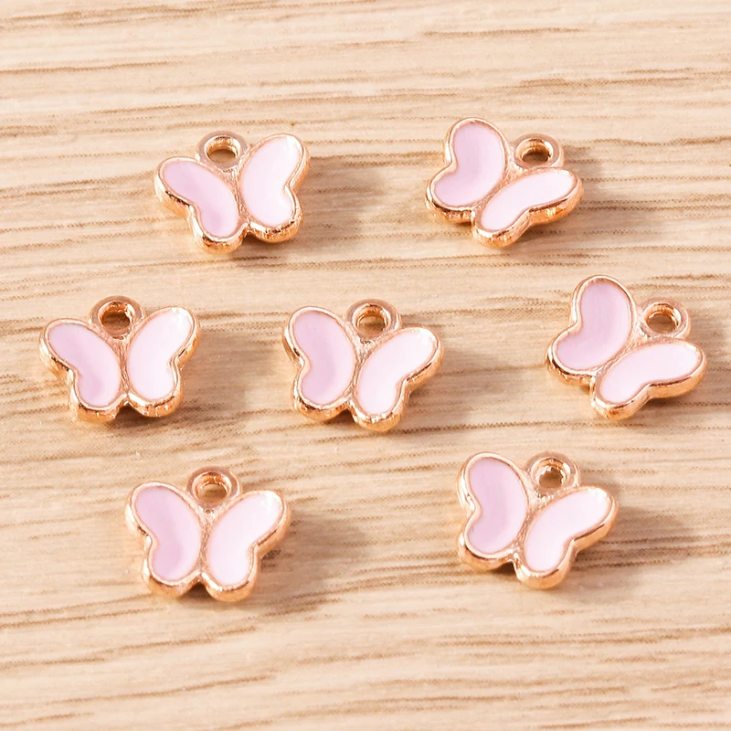 Tusember 30 Stück/Set Emaille Mini Niedliche Schmetterling-Anhänger für Ohrhänger Armband Tier-Anhänger DIY Schmuckherstellung Zubehör – Detail 9