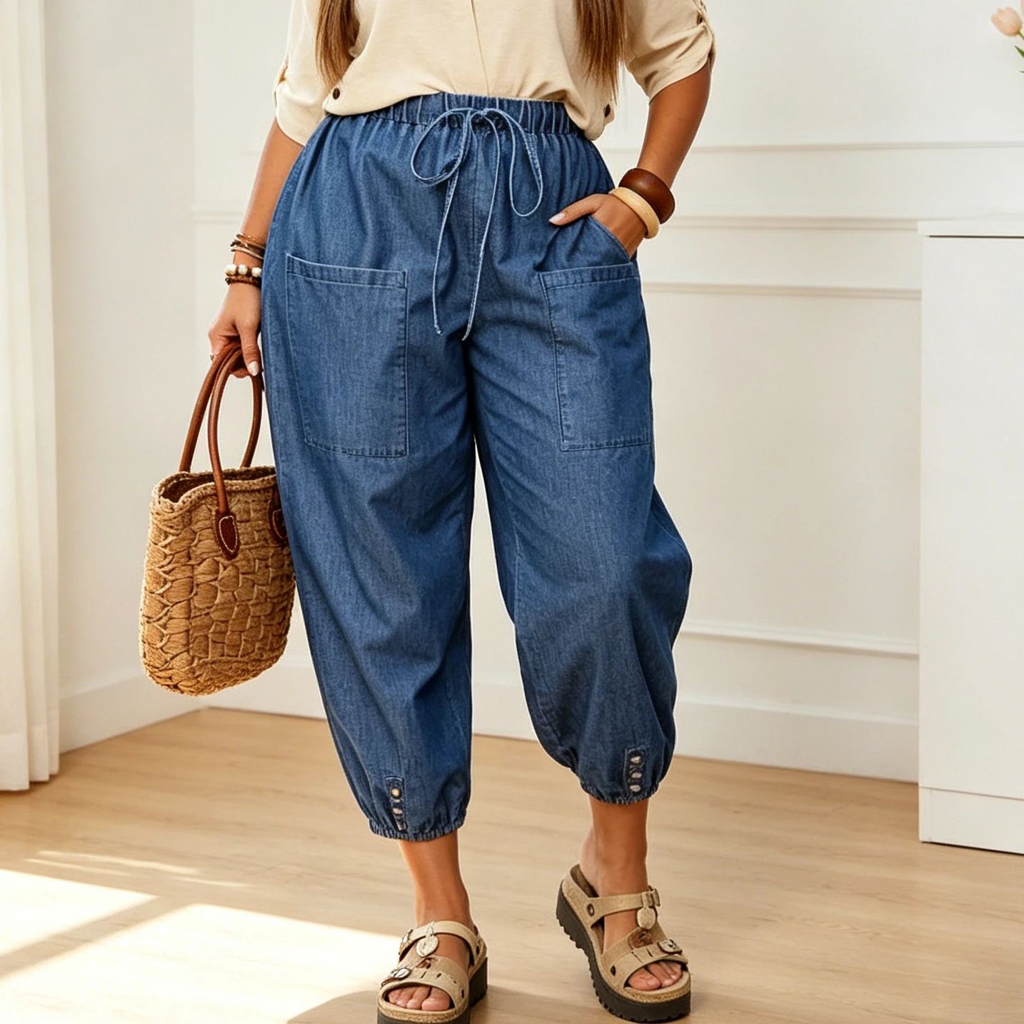 

Denim Pant Women Jeans Vintage Long Pants Slim Fit Tight Waist Straight Trousers Y2k Streetwear Elegant Splice Work Casual 2026