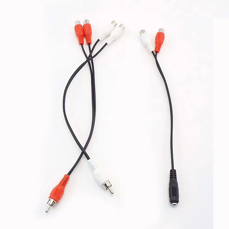 3.5mm Audio Cable Stereo Female RCA Male Aux Audio Cable Y Adapter for DVD TV VCR To Headphone Amplifier Speaker Jack W28