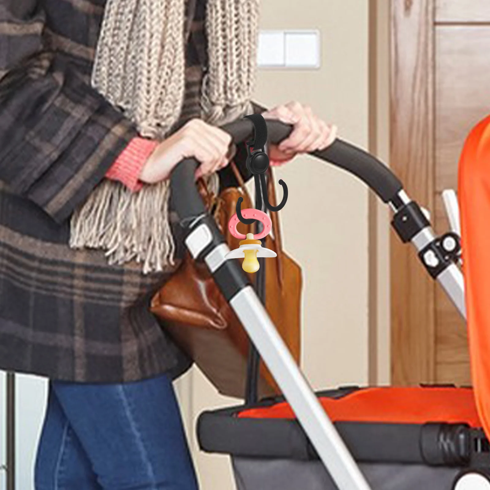 10 قطعة خطاف عربة أطفال قوي الحاملة حقيبة تسوق بلاستيكية متينة شماعات عربة عالمية منظم معلق متعدد الاستخدام