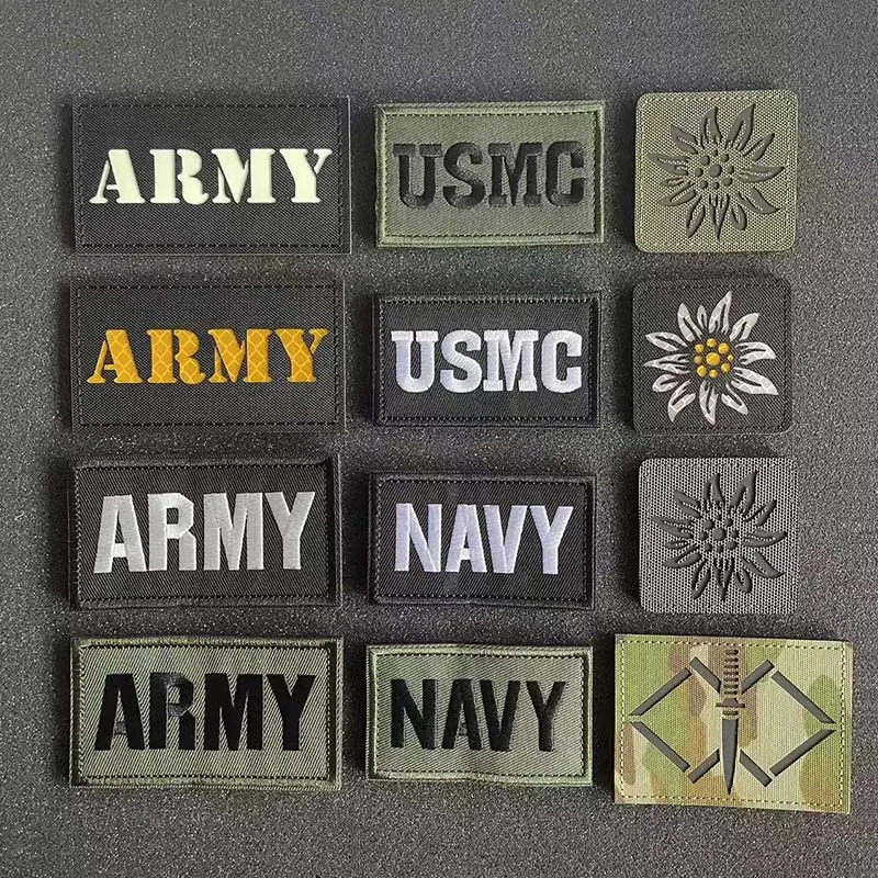 Parches tácticos IR reflectantes – Emblemas ejército, marina y Edelweiss - imagen 5