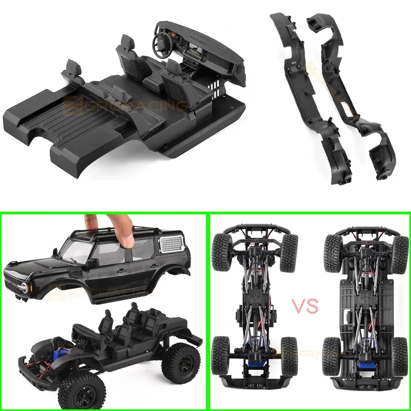 Plastic Simulation Central Control Seat Interior + Fender Decorate for 1/10 RC Crawler Car Traxxas TRX4 BRONCO Accessories