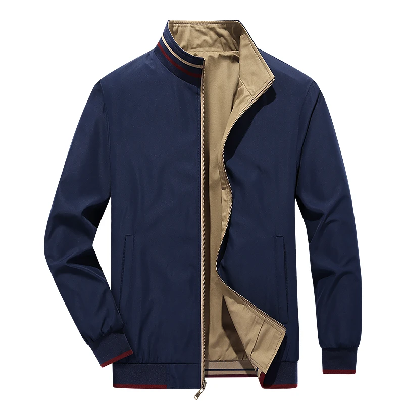 

Men's Jacket Uses Two Sides Business Casual Man Jacket Formal Spring Autumn Men's Coat Workwear Men's Cotton Long Sleeve Jackets