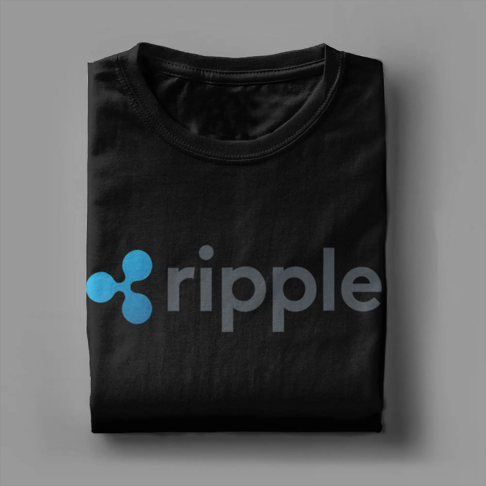 تموج عملة XRP العملة المشفرة مروحة شعار HODLer إلى القمر تي شيرت الرجال مجنون القطن الخالص تيز قصيرة الأكمام تي شيرت 6XL الملابس