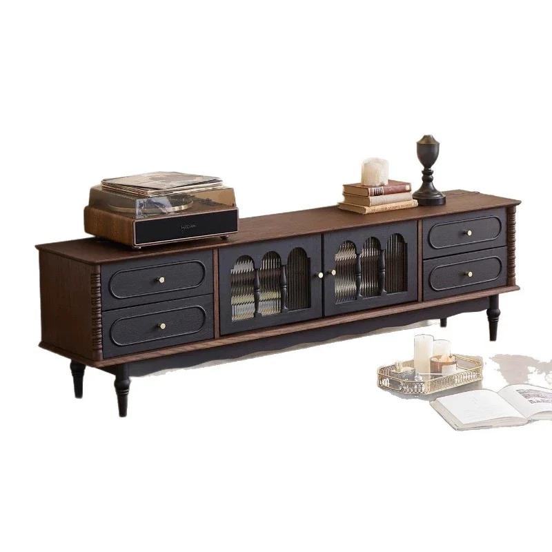 

French retro style storage locker, integrated medium and ancient style advanced TV cabinet combination