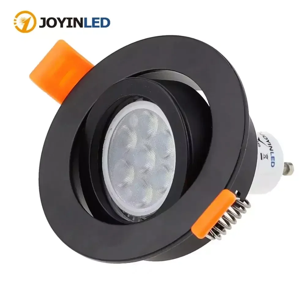 1/5/10Pcs Black White Silver Round Recessed LED Ceiling Light Frame MR16 GU10 Bulb Fixture Downlight Holder GU10 Spot Light