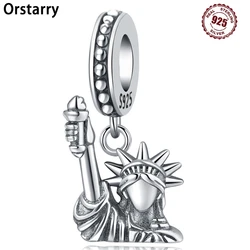 925 Sterling Silver Statue of Liberty Pendants Bracelet Charms Fit Women Jewelry Party Decorate Beads DIY Fine Gifts Accessory
