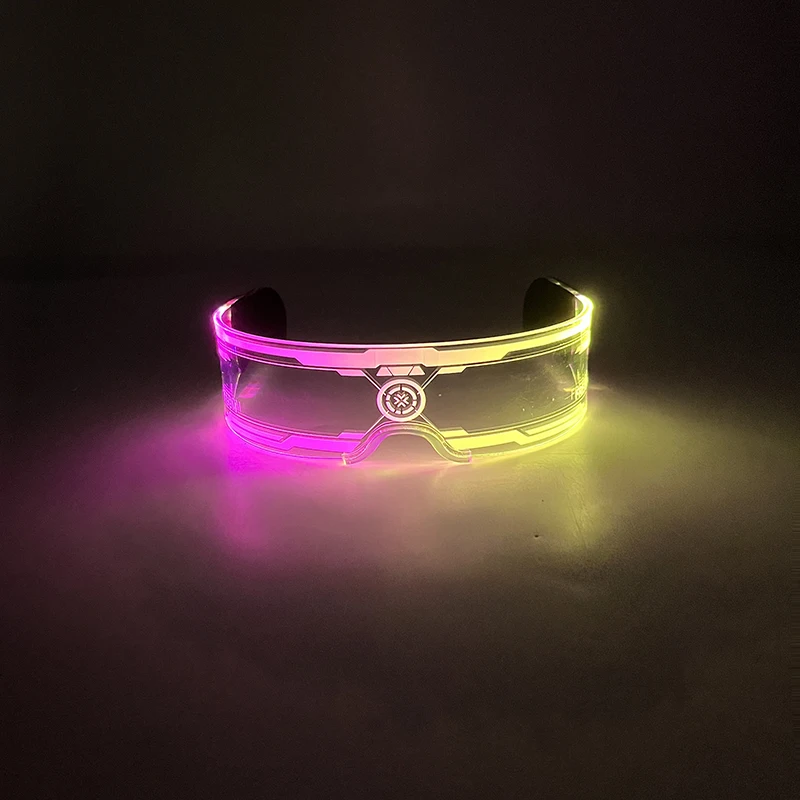 Fashion Futuristic 7 Colors Change LED Light Glasses Glow In The Dark Party Glasses Bar Club Props Luminous Glasses Performence