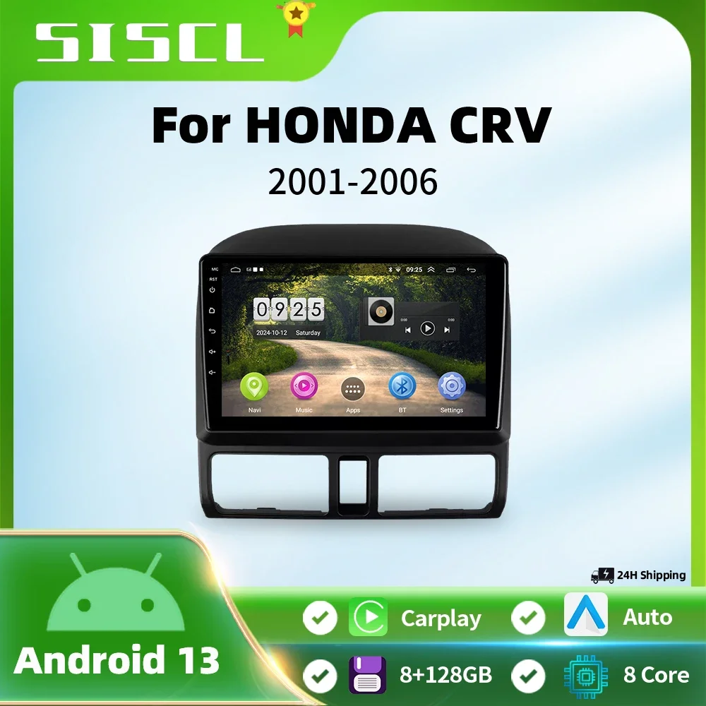 

GPS Navi 9 inch Car Multimedia Radio Video Player for Honda CR-V CRV 2 2001 - 2006 Android OS 4G Bluetooth Carplay Button Lights