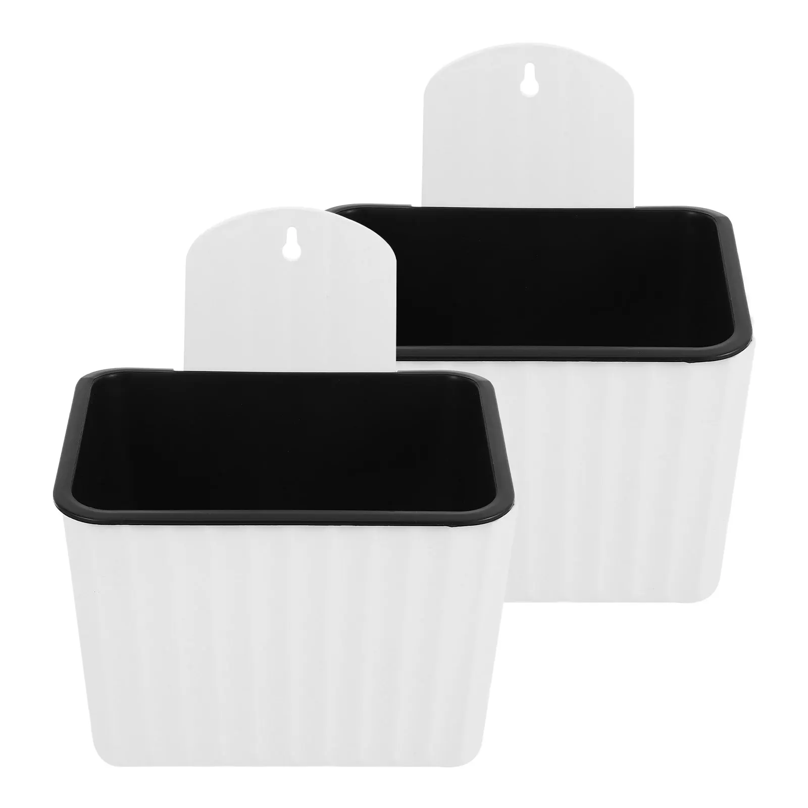 2Pcs Wall Mount Flower Pots Self Watering Planters Plastic Hanging Planters Indoor Outdoor Automatic Watering Succulent Pots view 2