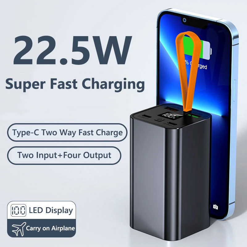 باور بانك 22.5 وات 20000 مللي أمبير من النوع C PD شحن سريع شاحن بطارية خارجي محمول باور بانك لهاتف آيفون 17 16 وسامسونج وشاومي بوكو #2