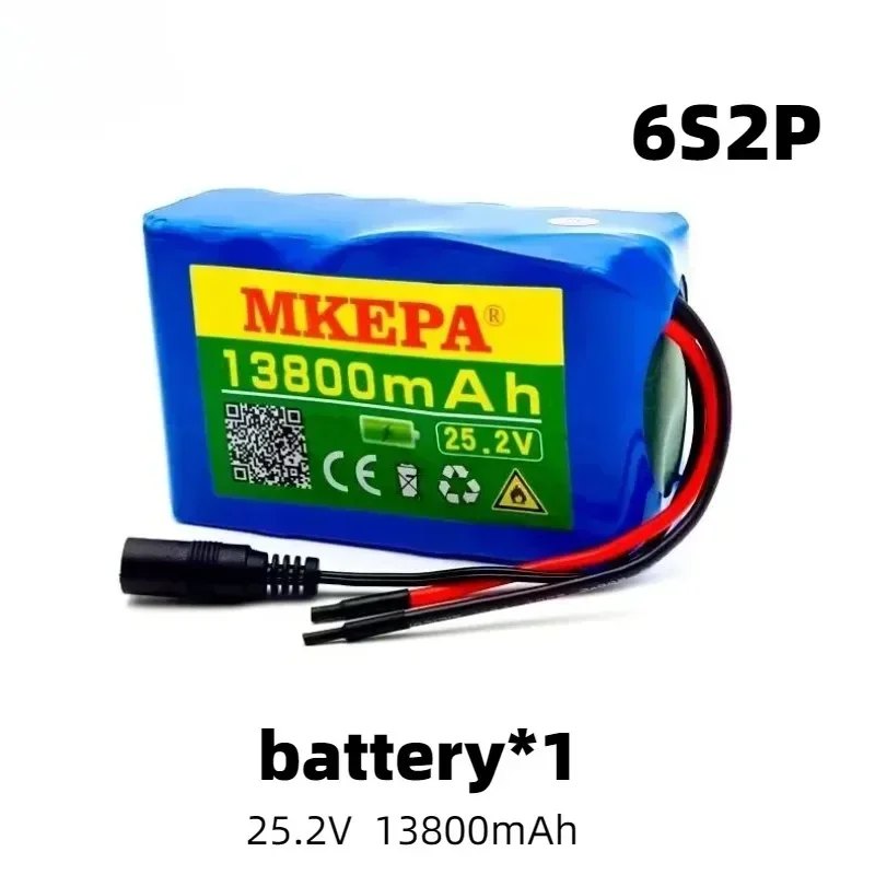 6S2P 18650 Battery Lithium 25.2v 13800mAh Electric Bicycle Moped /Electric/Li ion Battery Pack，Customizable connector plug