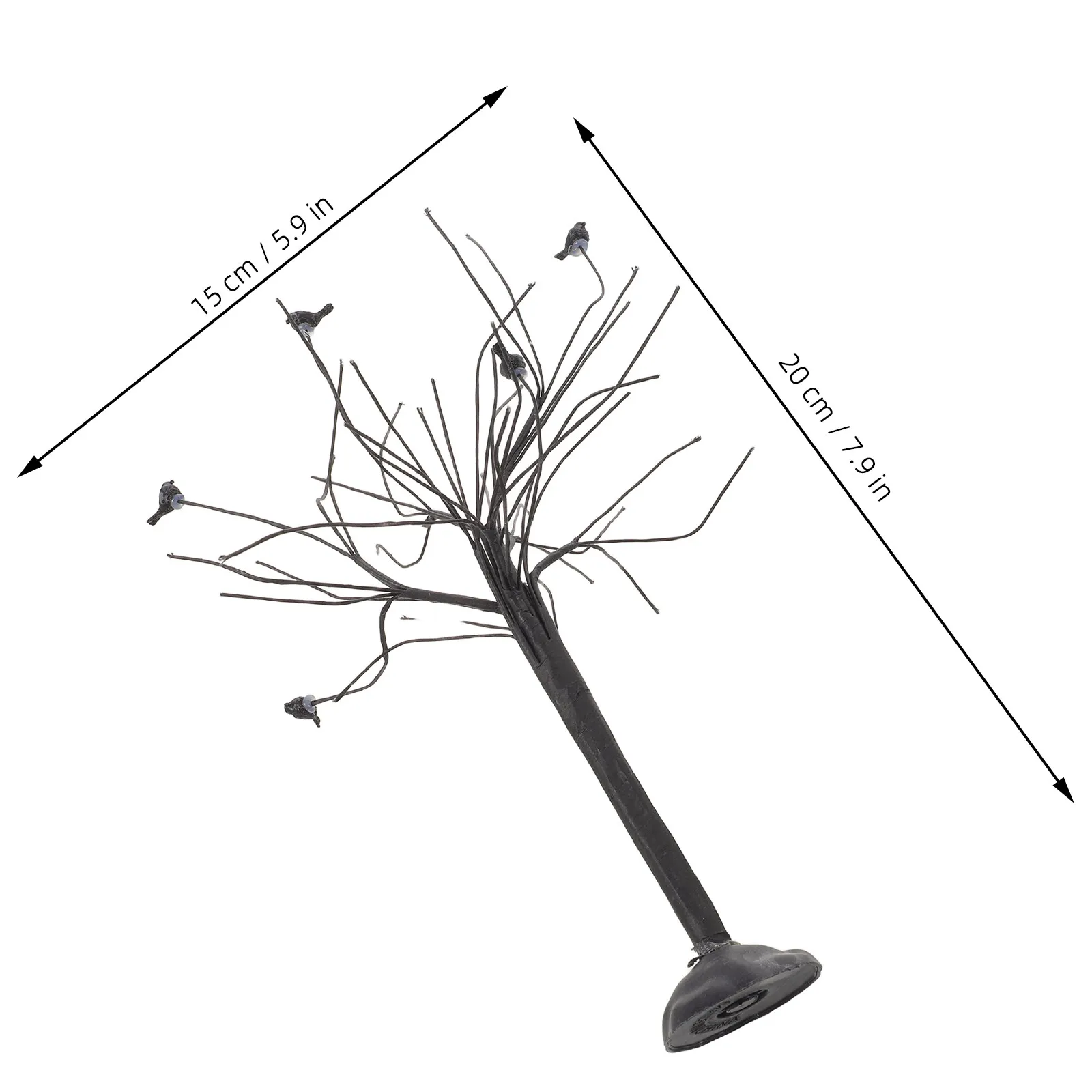 4 Pcs Halloween Landscaping Accessories Micro Landscape Fake Tree Branches Artificial Model Bare Black Props