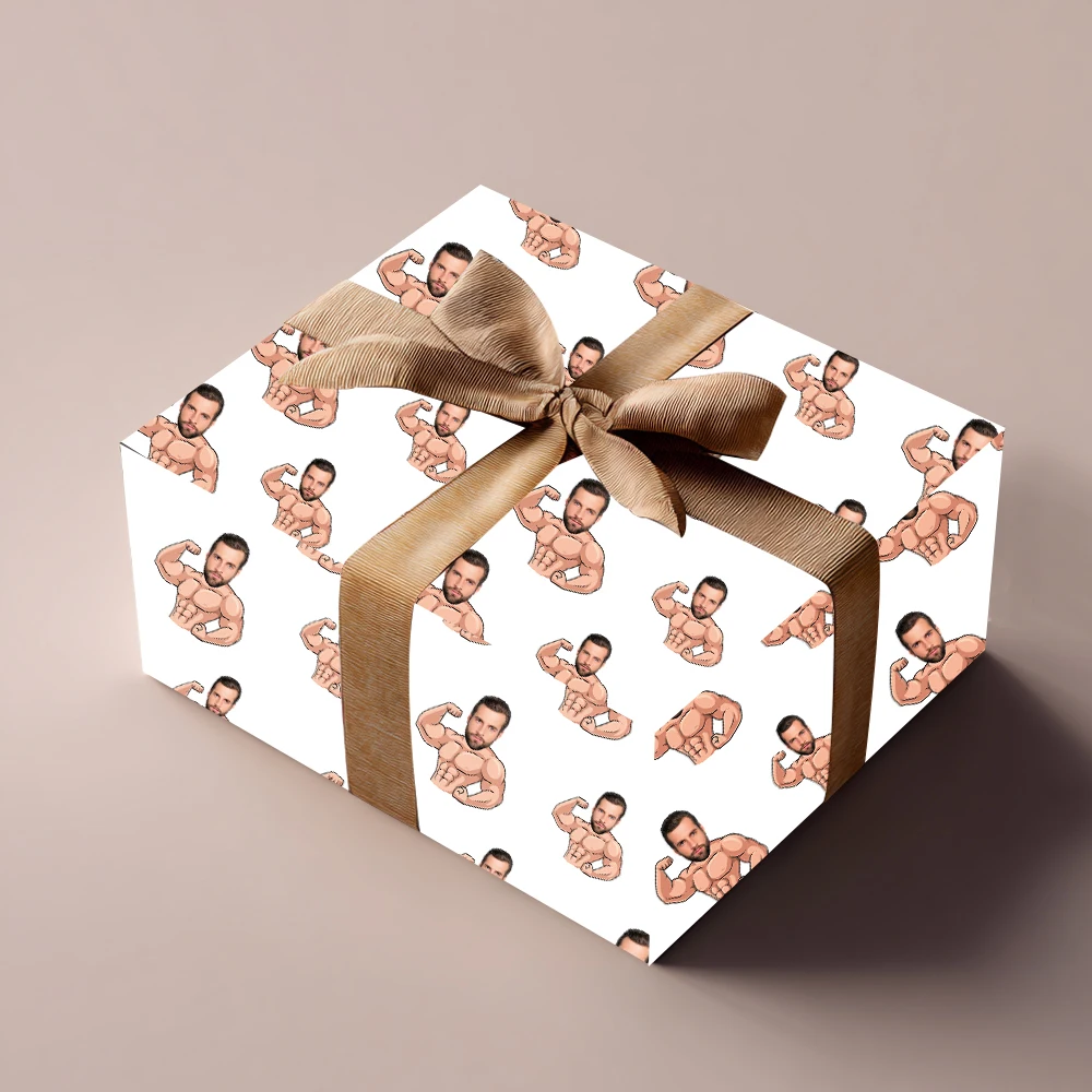 ورق تغليف هدايا لصور الوجه لحفلات أعياد الميلاد وحفلات البكالوريوس وحفلات أعياد الميلاد وحفلات التبريد ورق تغليف الهدايا