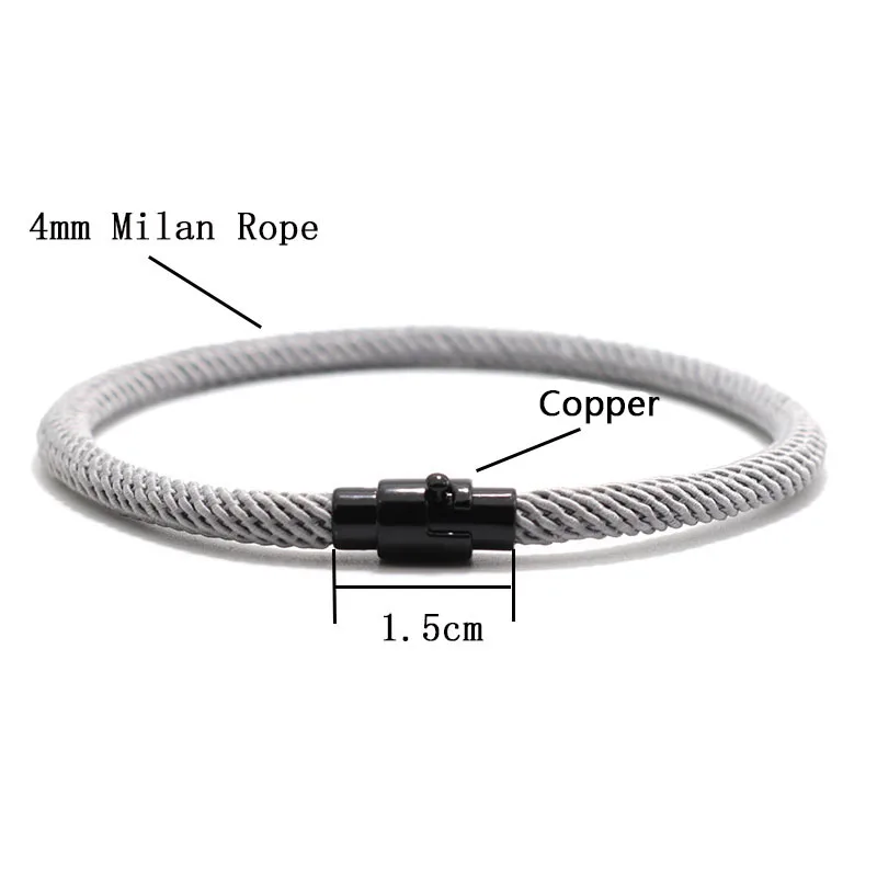Nuevo en pulsera para Hombre, cuerda minimalista, Micro pulsera magnética para Hombre, cordón a juego, accesorios para Festival de novio, Pulseras para Hombre