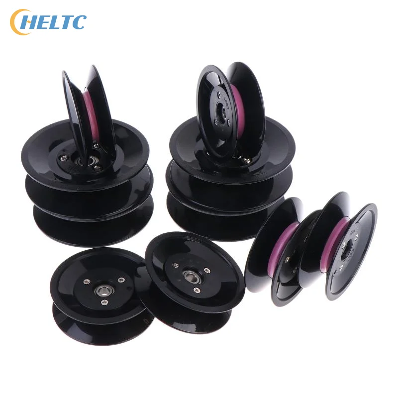 1PCS Black Plastic Ceramics 1007/1009 Wire Winding Machine Pulley Wheel U-groove V-groove Wire Combination Guide Wheel