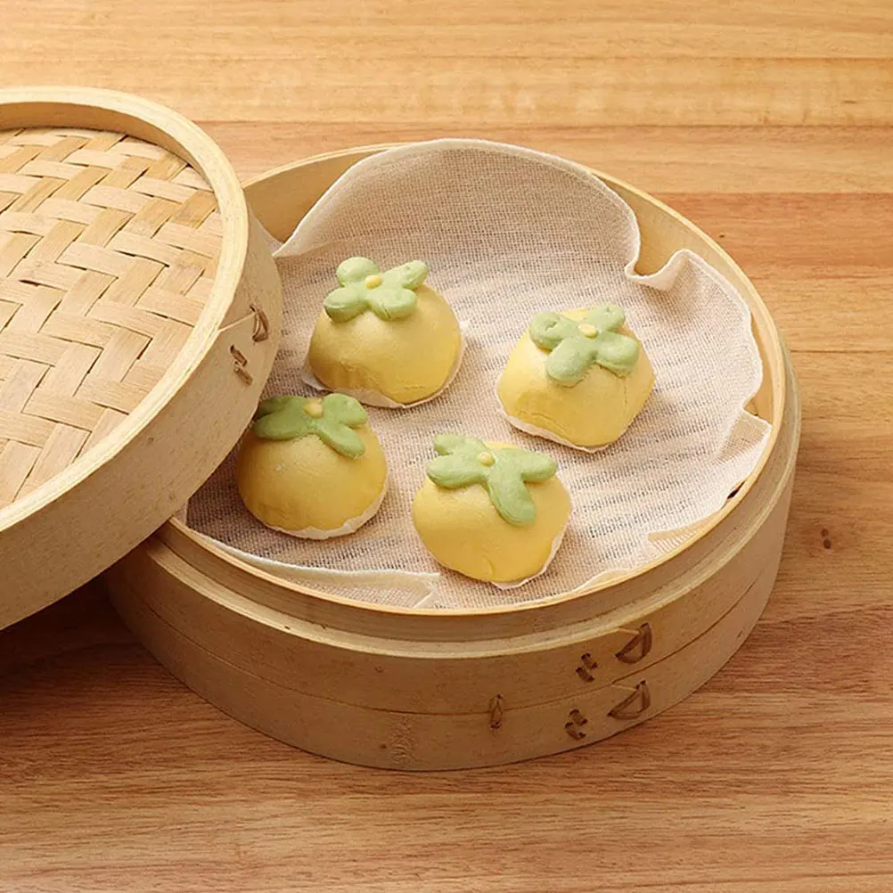 

20 шт., хлопковые многоразовые салфетки с антипригарным покрытием, круглые для булочек на пару, пельмени, кухонные принадлежности, товары для дома, кухонные салфетки для пароварки