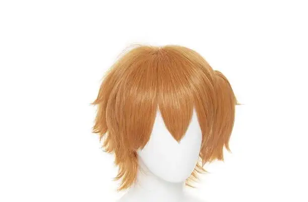 Cosplay Pruik 35Cm Korte Oranje Pruik Met Paardenstaart Cosplay Anime Cosplay Pruiken Hittebestendige Synthetische Pruiken