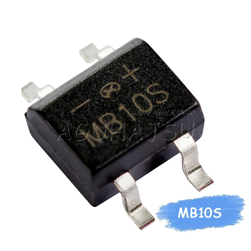 50PCS MB10S 0.5A 1000V SOP-4 Diode Bridge Rectifier SMD