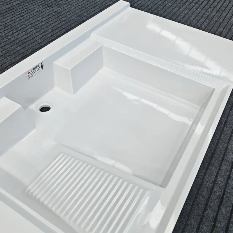 balcony dual-position laundry basin artificial quartz stone integrated wash basin washboard washing machine sink countertop