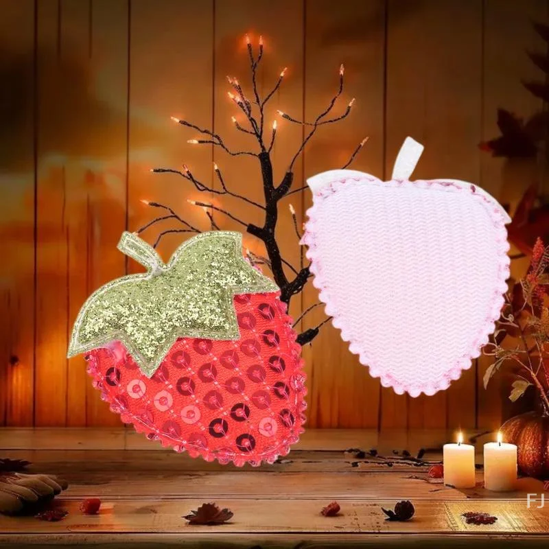 [YU] 20 szt. Naszywki z cekinami w kształcie truskawki, aplikacje do przyszycia na ubrania, dekoracje do samodzielnego wykonania, akcesoria do haftowania.