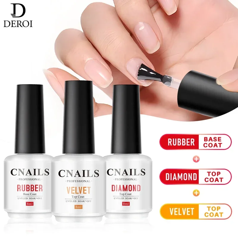 Deroi Top Coat Gel Soak Off Smalto gel per unghie Base in gomma opaca Primer Disidratatore UV/LED Accessori per nail art semipermanenti