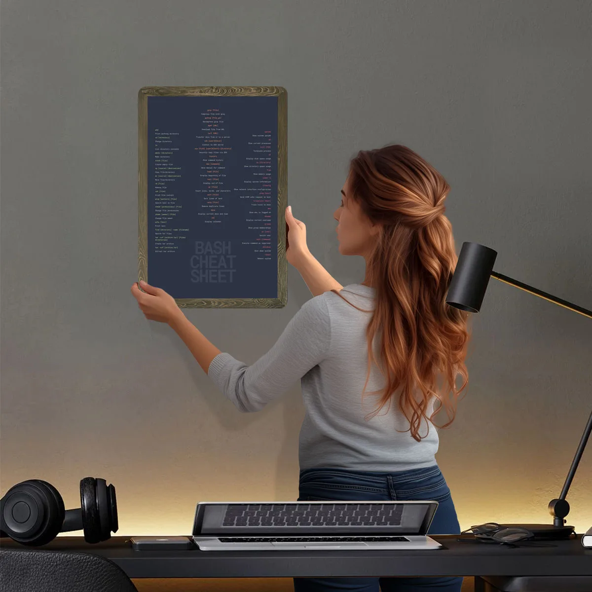 باش لينكس Cheatsheet مضحك المعادن المشارك غرفة الألعاب الديكور مخصص معدن القصدير علامات لجدار الفن الديكور عناصر ديكور المنزل
