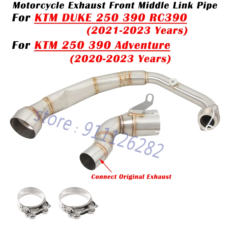 For KTM DUKE 250 390 Adventure RC390 2020 2021 2022 2023 Motorcycle Exhaust System Modify Muffler 51mm Front Middle Link Pipe