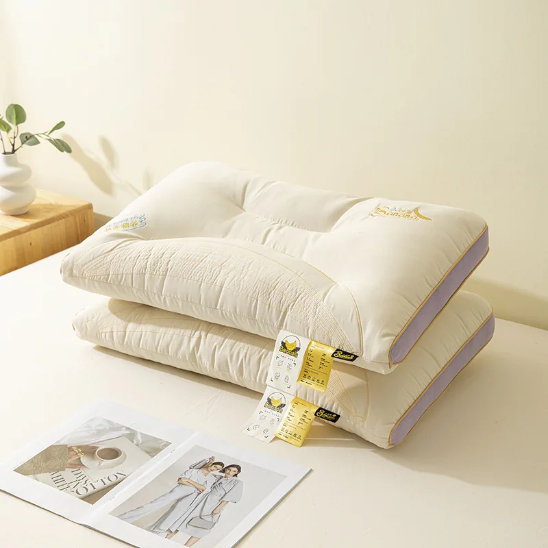 Small Banana Shaped Neck And Shoulder Support Pillow Pair Non-Sagging Deep Sleep Home Use Pillow Core for Students Dormitory
