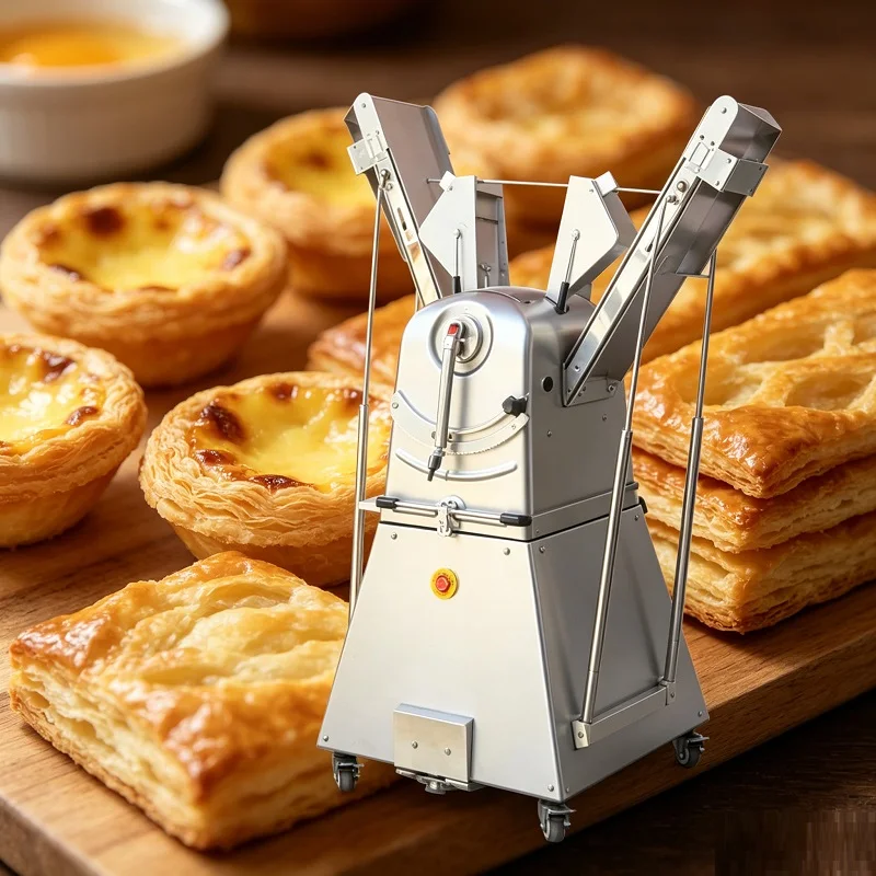 

Vertical Electric Dough Sheeter for Bread Cake Croissant - Uniform Thickness Pastry Rolling Laminating Machine
