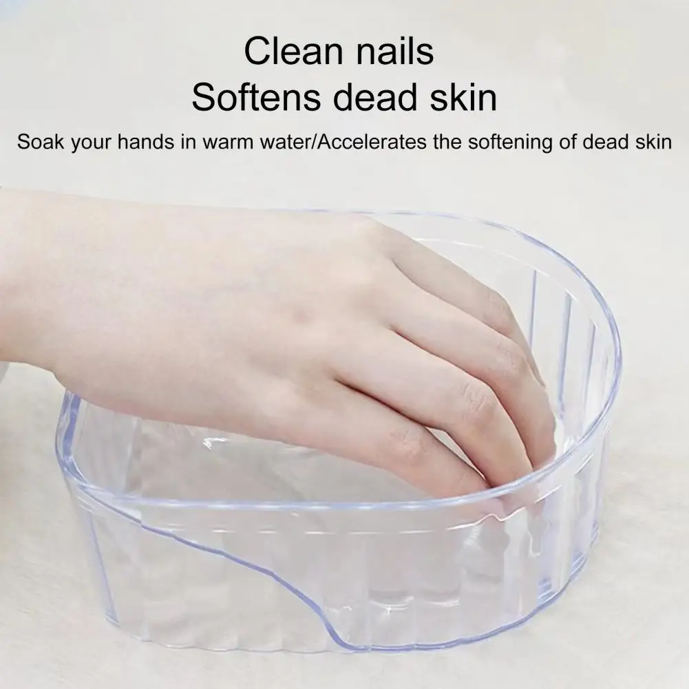 Nail Soaking Bowl Reusable Transparent Textured Clean Fingertip Acrylic Soak Finger Manicure Bowl Women Nail Accessories