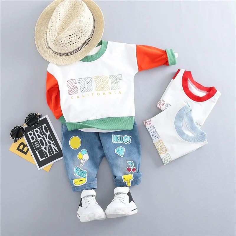 

Children Clothing Sets Spring Baby Boys Girls Pullover Sweatshirt Pants 2 Pieces Suit Kids Sportswear Infant Clothes Outfits