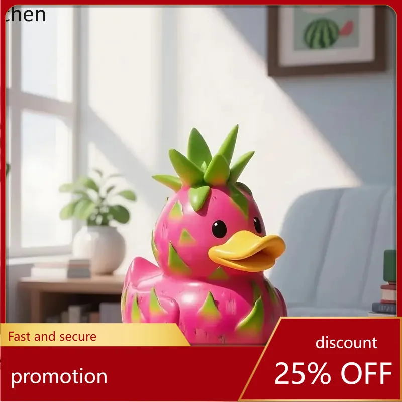 

ZML Fruit Series Duck Statue Ornament Home Desktop Decoration