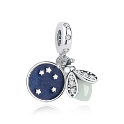 New 2024 Original 925 Sterling Silver Charms Fit Brand Bracelets Necklaces Star Firefly Pave CZ Beads Women DIY Jewelry Gift