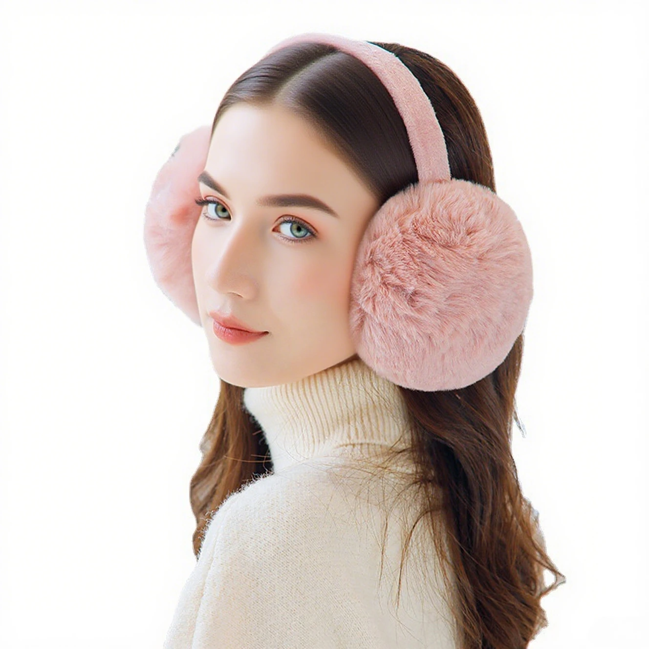 أغطية أذن شتوية من فرو المنك الصناعي، تدفئة أذن جديدة دافئة للرجال والنساء، أغطية أذن قطيفة مقاومة للبرد، حماية يومية في الهواء الطلق