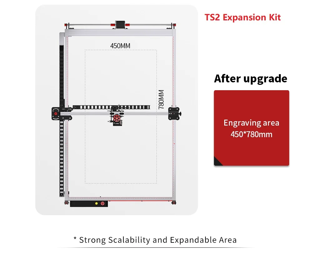 Twotress TS2 Laser Engraver Area Expansion Kit 450x780mm CNC Laser Engraving Machine Upgrade DIY Aluminum Profile Frame