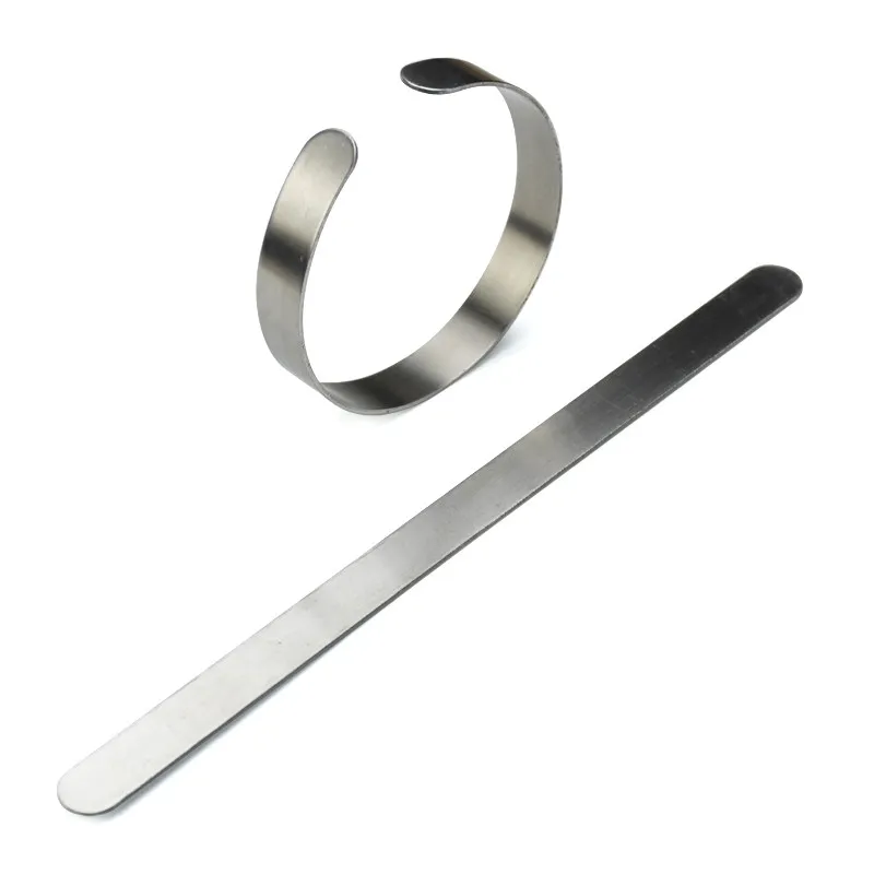 Armband-Innenkern, handgefertigt, DIY, pflanzlich gegerbtes Leder, Ringfassungskern, 304 Edelstahl, offener Stahlring, Kunstwerkzeug – Detail 1