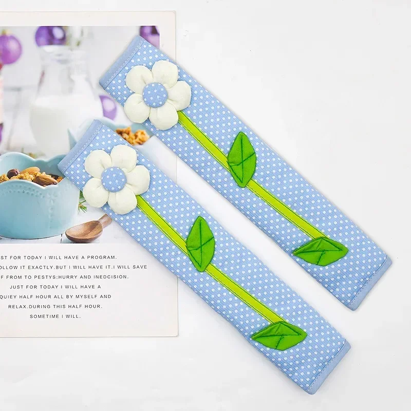 

Pastoral Flower Polka Dot Door/Refrigerator Handle Cover Fridge Door Handle Gloves Home Decor Kitchen Accessories