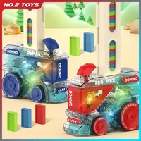 Automatic Laying Domino Train Electric Car Dominoes Blocks Bricks Kits Creative Puzzle Game Educational Toys Kids Christmas Gift