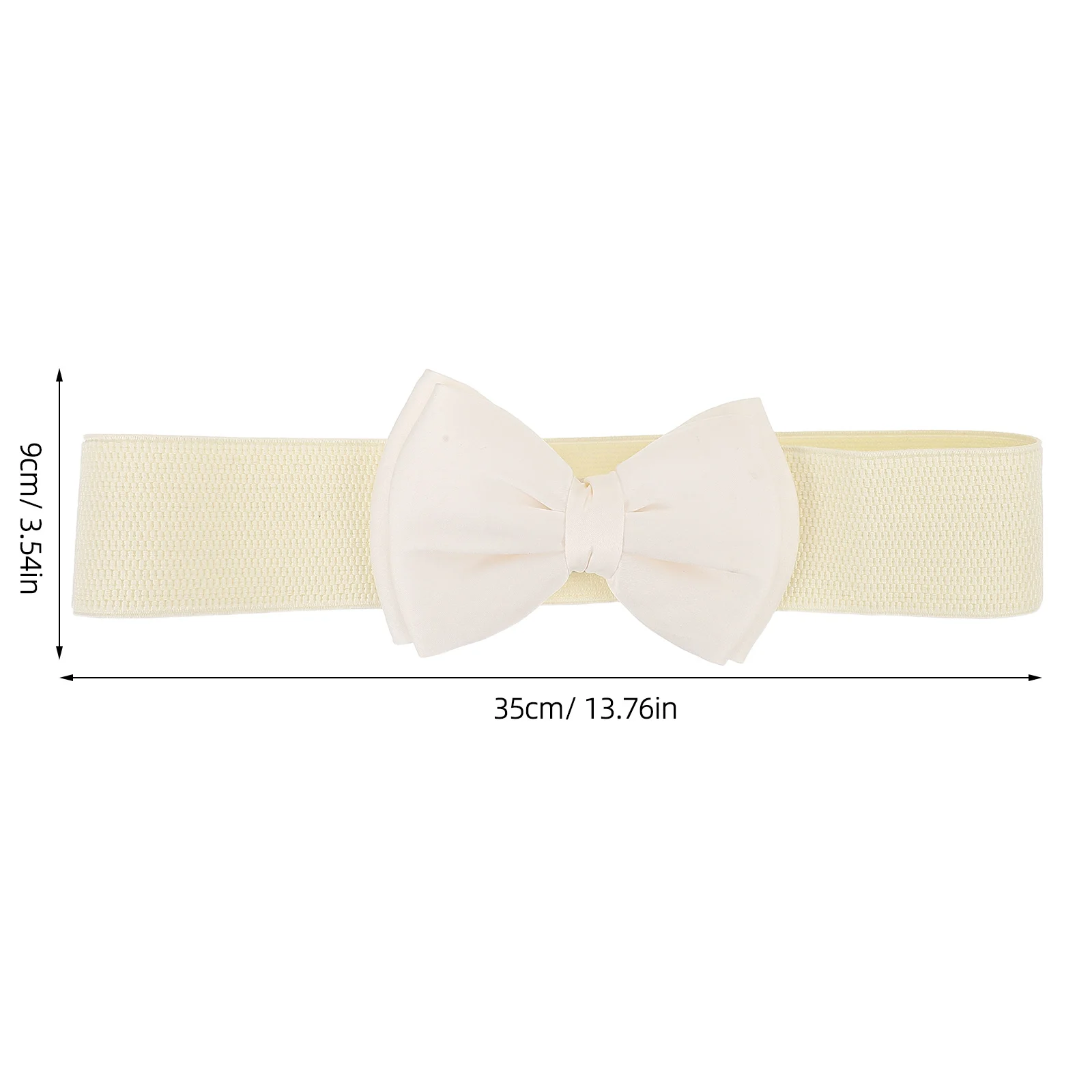 2Pcs Elastic Bowknot Waist Belt - Wide Stretchy Chiffon Bow Belt for Adjustable Dress Waistband Fashion Vintage Sash