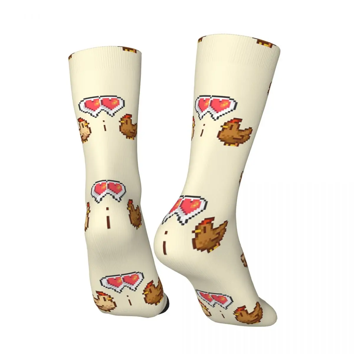 Vintage Chicken Love Crazy Men\'s compression Socks Unisex Stardew Valley Harajuku Pattern Printed Funny Novelty Happy Crew Sock