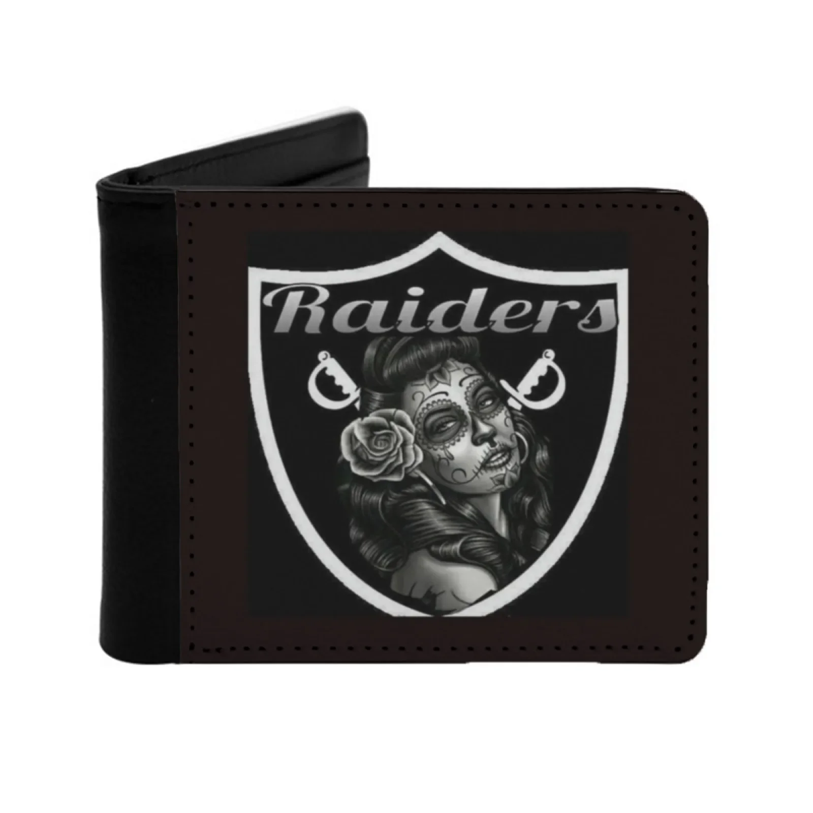 Raiders Short Men's Wallets Credit Card Holder Retro Wallet Male Pu Leather Wallet Personalized Print Vintage Multifunction