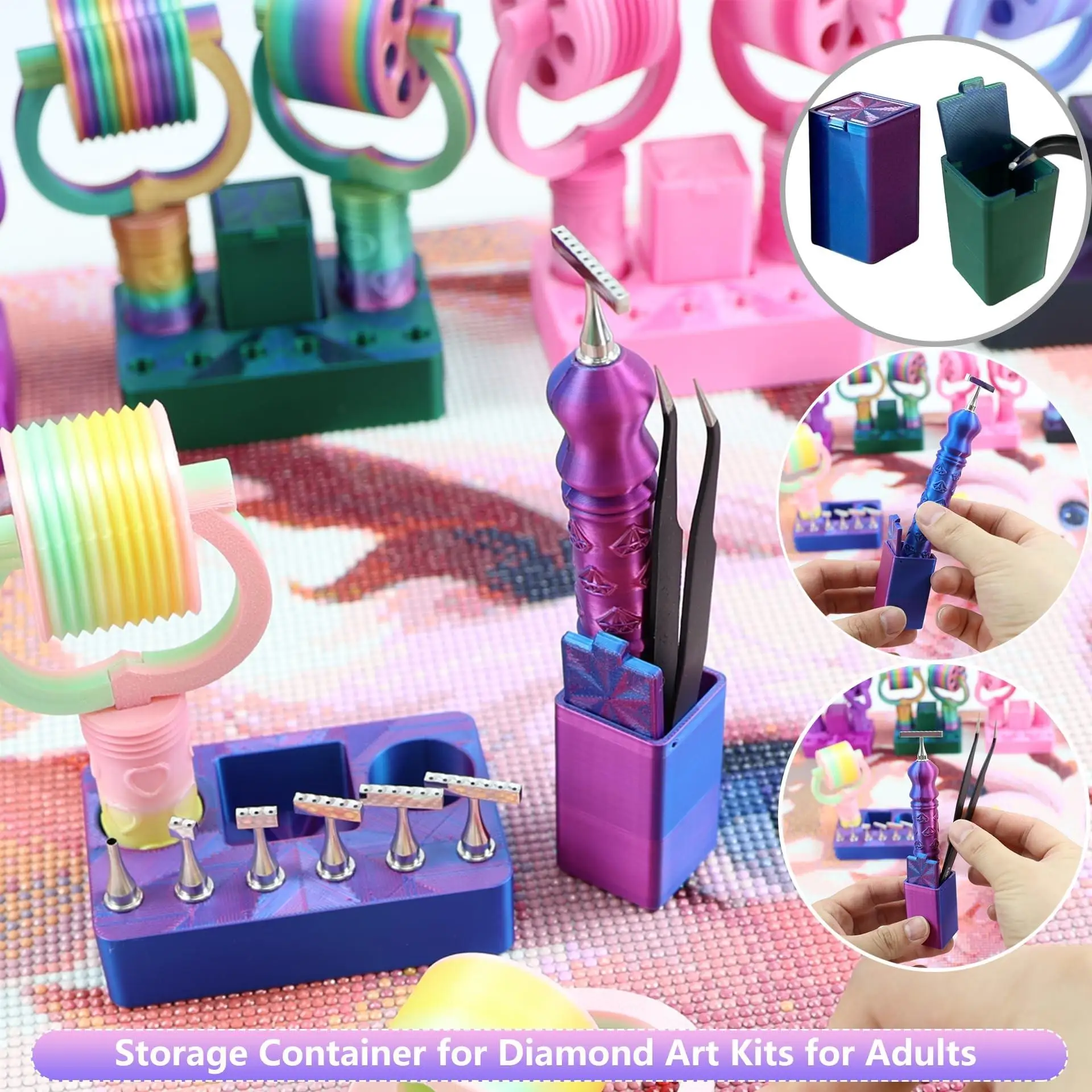 Diamond Painting Accessories Storage Box, DIY Diamond Painting Storage Stand, Diamond Painting Roller, Diamond Painting Pen Tips, Diamond Painting Glue and Wax Storage Box, Diamond Painting Pen Holder, Diamond Painting