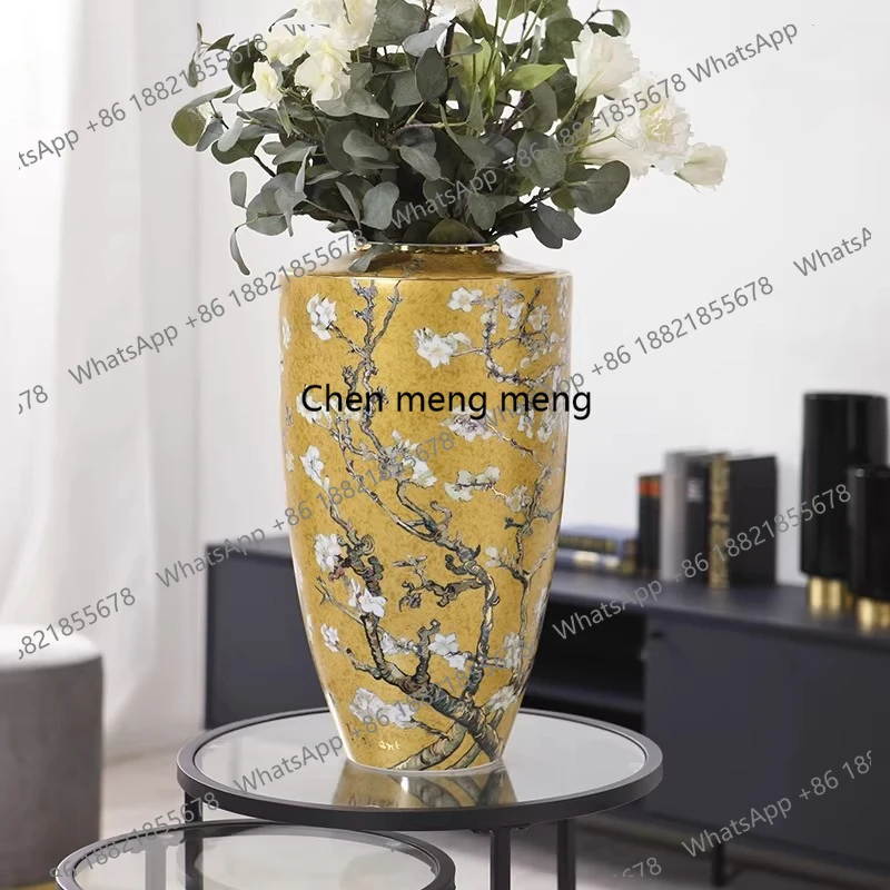 Vase tabletop ornament, living room home ceramic flower ornament 3