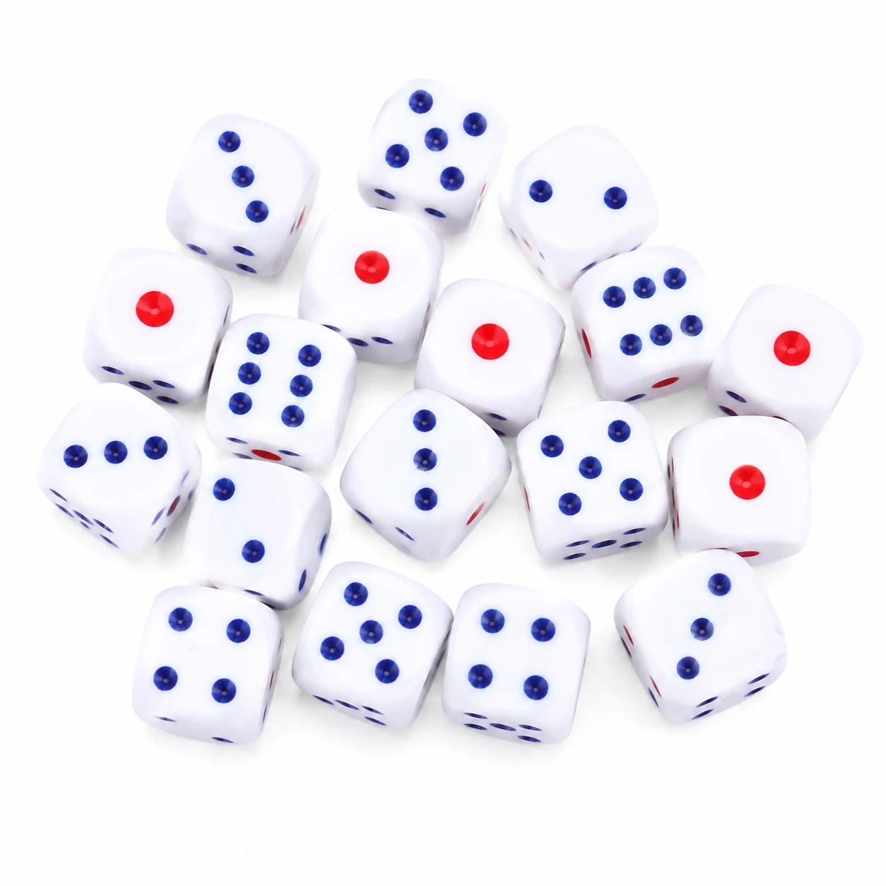 10~200PCS High-Quality White Dice with Red & Blue Pips – 10mm Precision D6 Cubes for Warhammer, D&D, and Gaming Collections TMZ