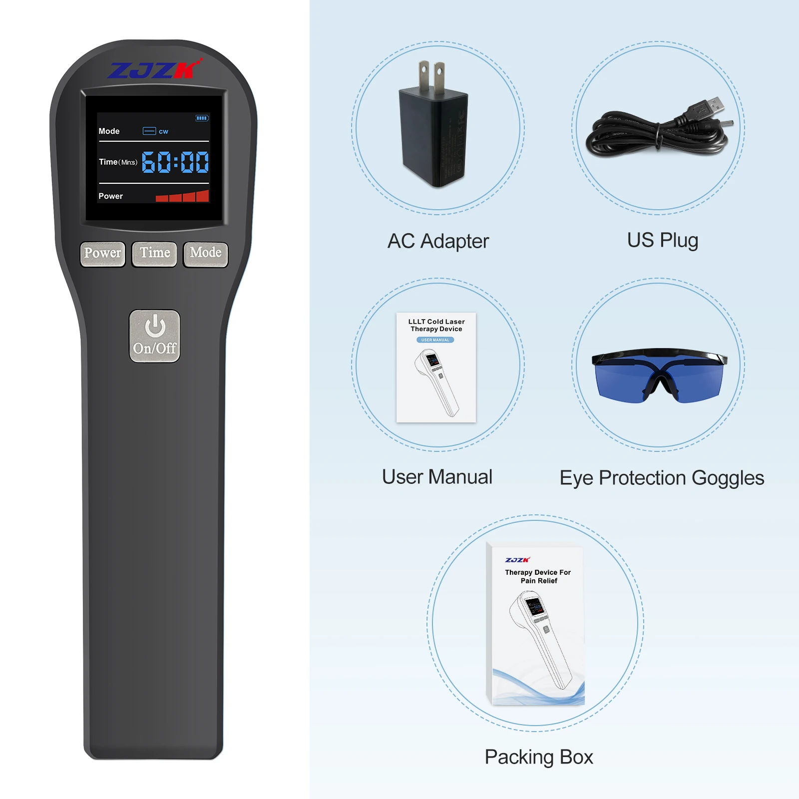 Zjzk 880Mw Super Gepulseerd Koude Lasertherapie Apparaat Mens 650nmx16diodes 808nmx4diodes Voor Carpale Tunnel Trigger Vingerverstuiking