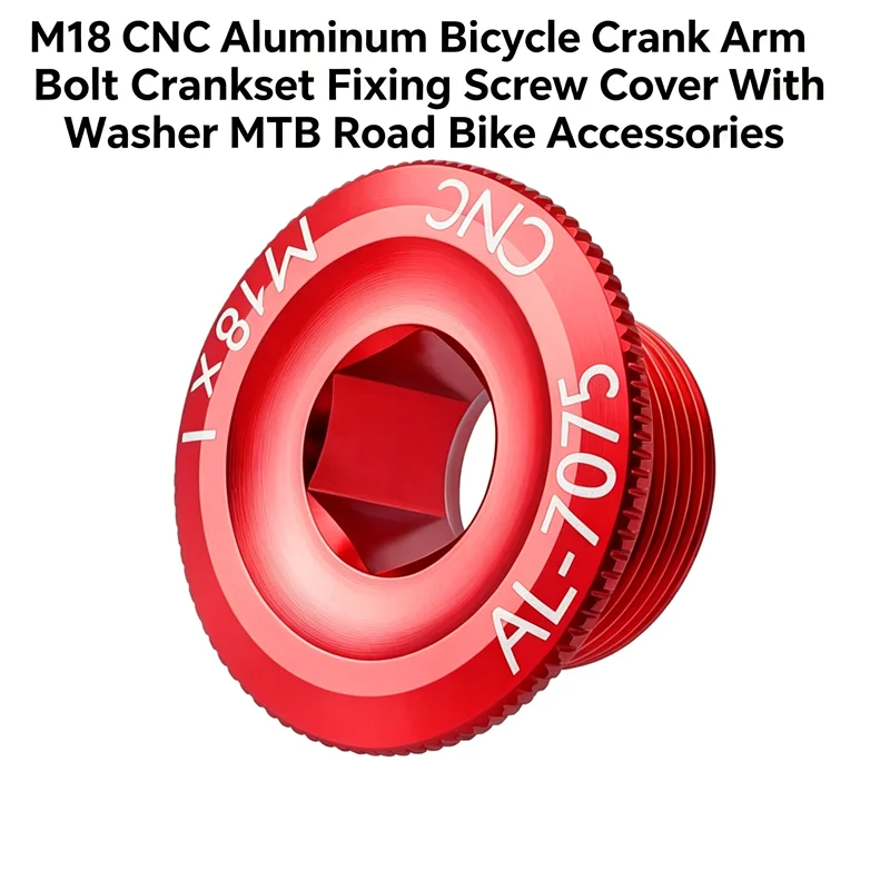 M18 CNC Aluminum Bicycle Crank Arm Bolt Crankset Fixing Screw Cover With Washer MTB Road Bike Accessories