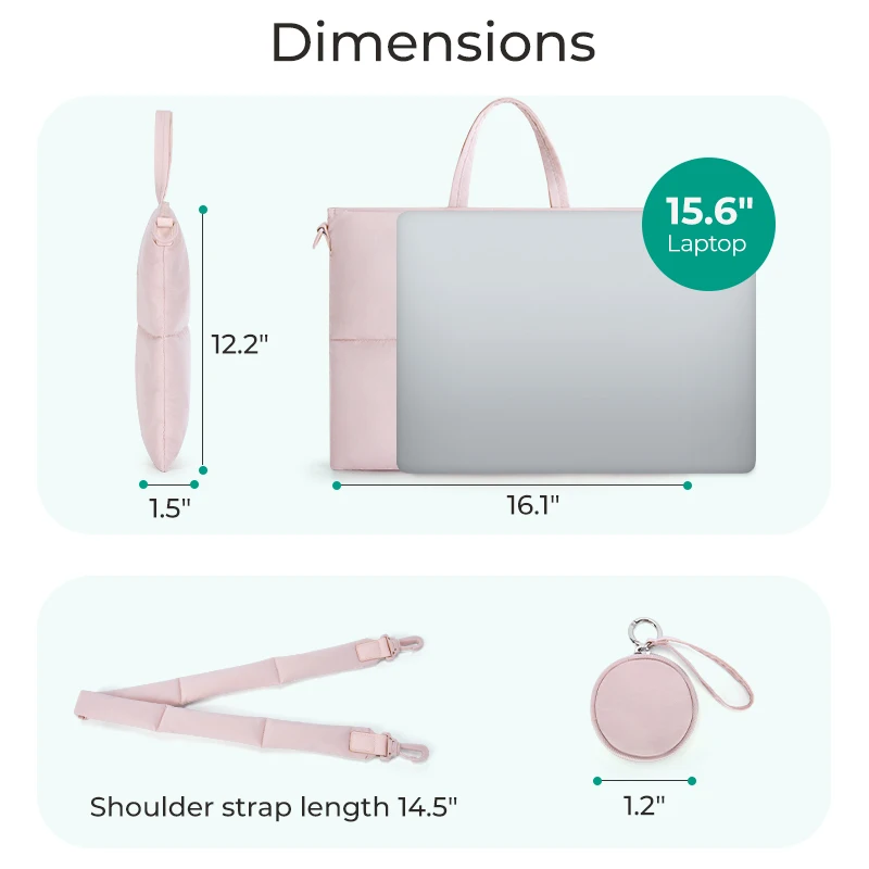 BAGSMART 16in Laptop Bag Shockproof Computer Bag Suitable For MacBook Air Pro Xiaomi Huawei ASUS Notebook Case
