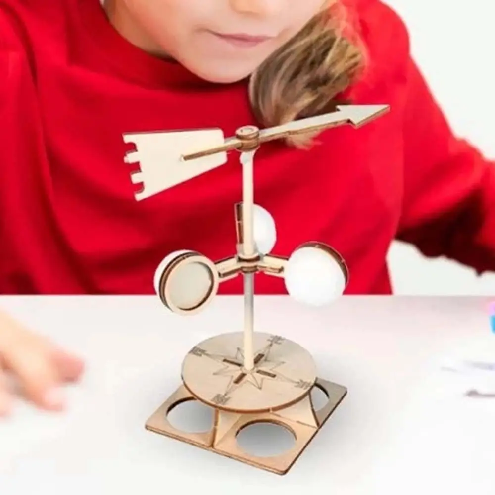 Ability Kids Direction Experiment School Students Educational Toys Science Toys Wind Vane Model Kit Wooden DIY Wind Vane