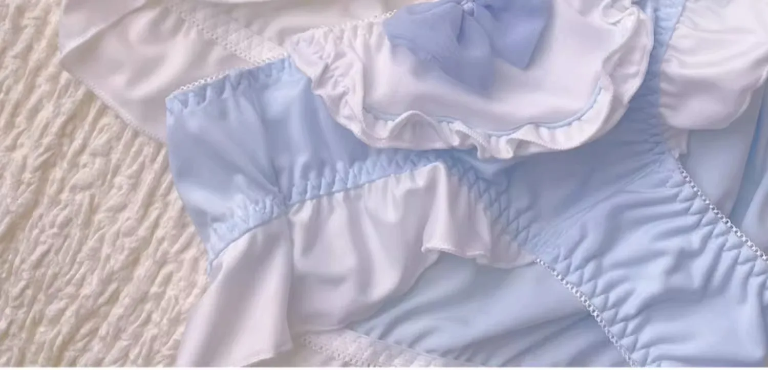 MOYISU Kawaii Lolita BH-Set mit Hasenohren-Ausschnitt, ohne Bügel, weiches, süßes, für kleine Brüste, sinnliches Dessous-Set AB JapanYa Ma Die – Detail 13